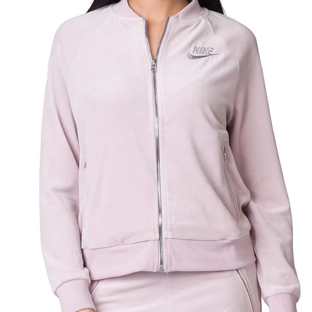women’s Nike velour track jacket zipper pockets used XS